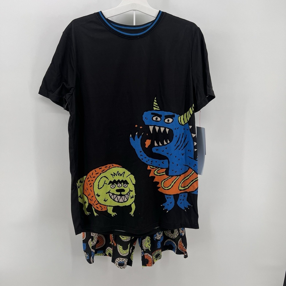 New Cat & Jack Boys 2 Pc. Pajama Set XXL (16-18) Donut Monster Shorts & Top NWT